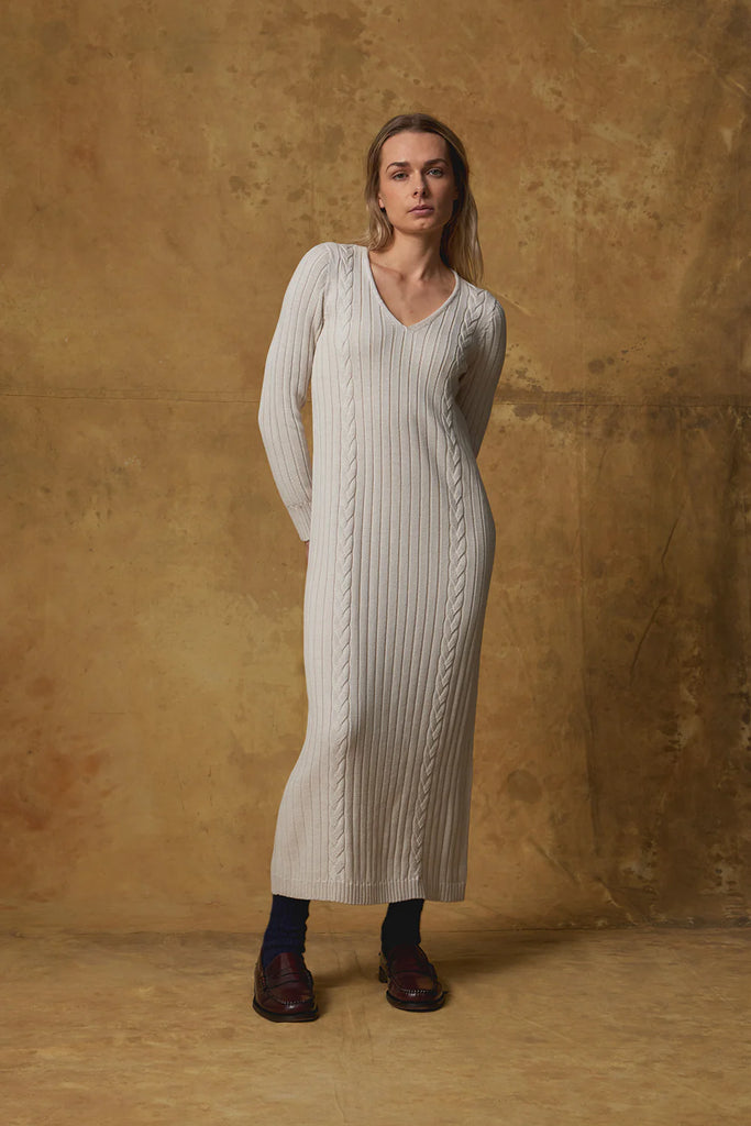 Standard Issue Merino Cable Dress - Alabaster