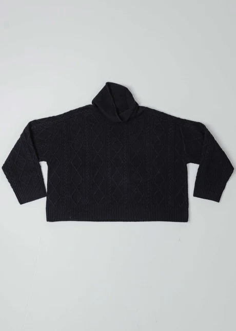 New Lands Hux Cable Sweater - Raven