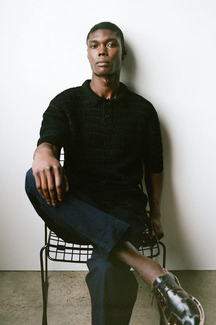 Kowtow Midnight Polo - Black Navy