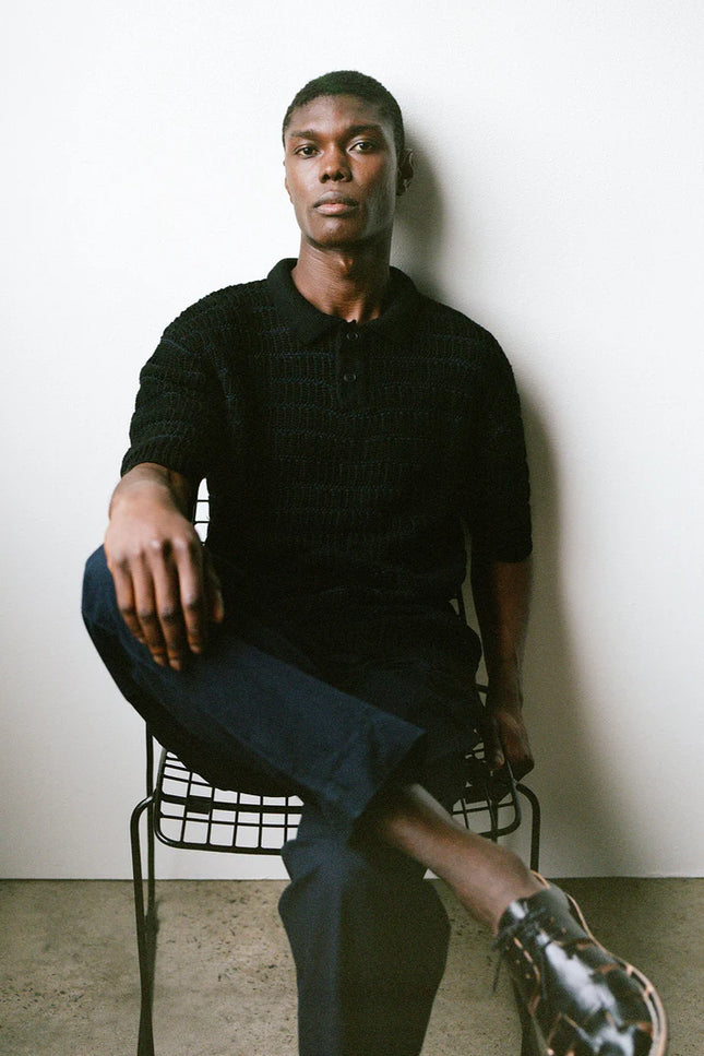 Kowtow Midnight Polo - Black Navy