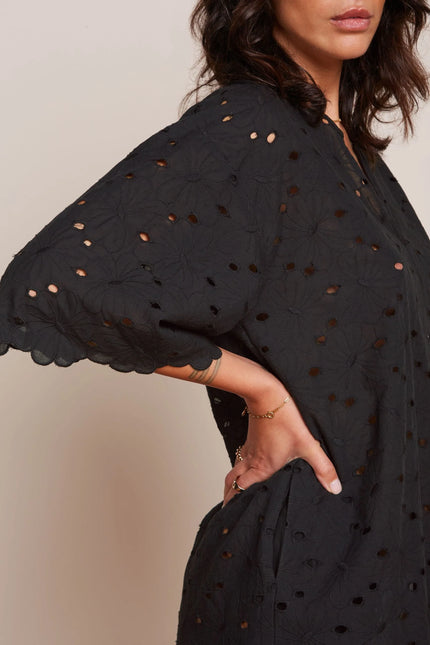 King Louie Kiki Kaftan - Brava Broderie - Black