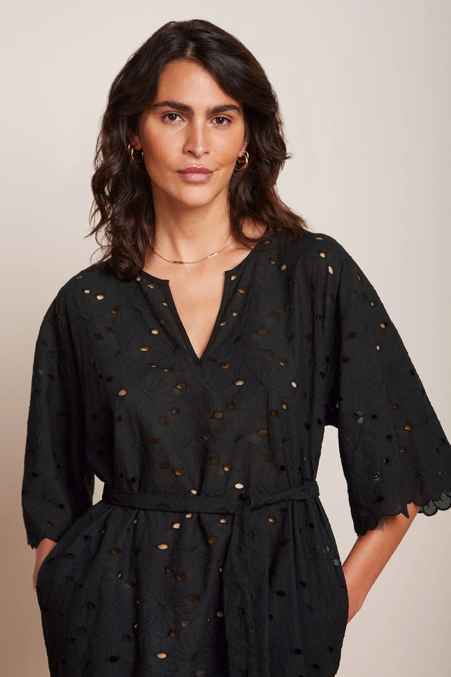 King Louie Kiki Kaftan - Brava Broderie - Black