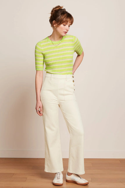King Louie Agnes Rib Top - Sunny- Paradise Green