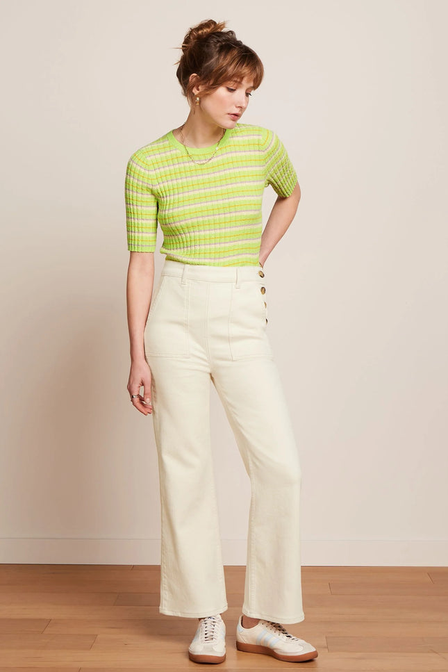 King Louie Agnes Rib Top - Sunny- Paradise Green