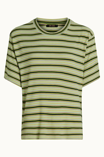 King Louie Boxy Tee - Seaside Stripe - Dark Citron