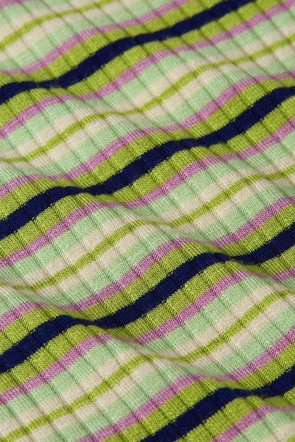 King Louie Boxy Tee - Seaside Stripe - Dark Citron