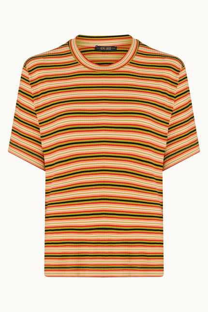 King Louie Boxy Tee - Seaside Stripe -Spring Yellow