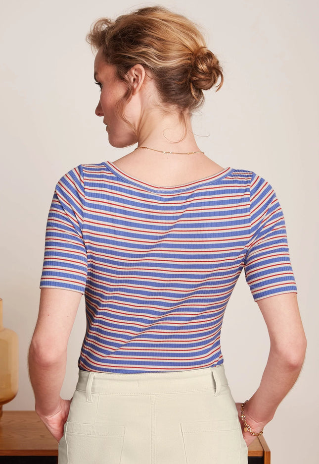 King Louie Lili Tee - Surf Stripe - Baja Blue