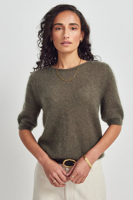 Untouched World June Knit Tee - Olive Grove