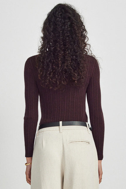 Untouched World Ella Rib Top - Noirberry