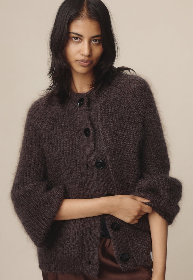 Marle Jasper Cardigan - Mohair/Merino - Tapenade
