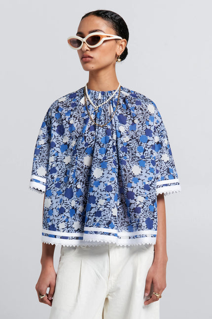 Karen Walker Field Blouse - Blue Multi