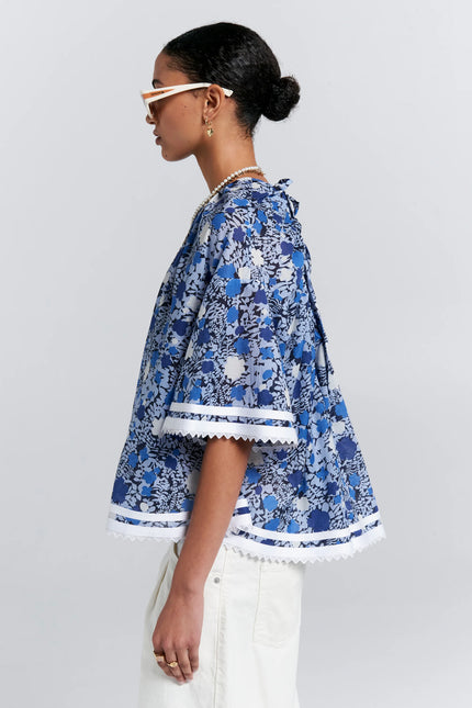 Karen Walker Field Blouse - Blue Multi