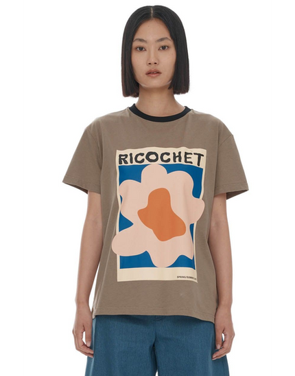 Ricochet Aiden Tee - Taupe + Pink