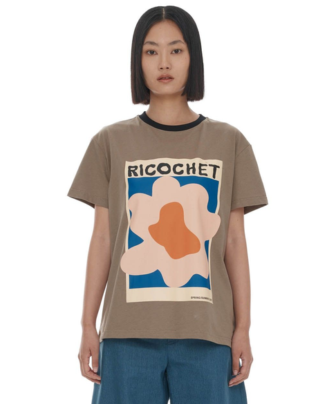 Ricochet Aiden Tee - Taupe + Pink