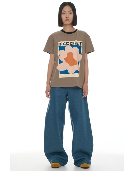 Ricochet Aiden Tee - Taupe + Pink