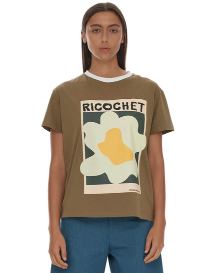 Ricochet  Aiden Tee - Army Green + Mint