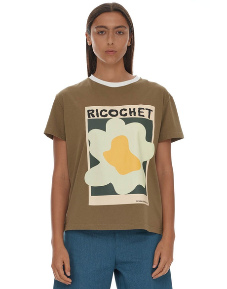 Ricochet  Aiden Tee - Army Green + Mint