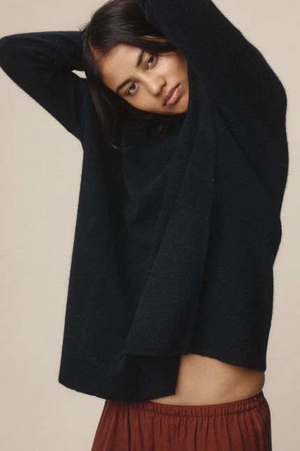 Marle Joni Jumper ~ Possum/Merino/Silk - Black