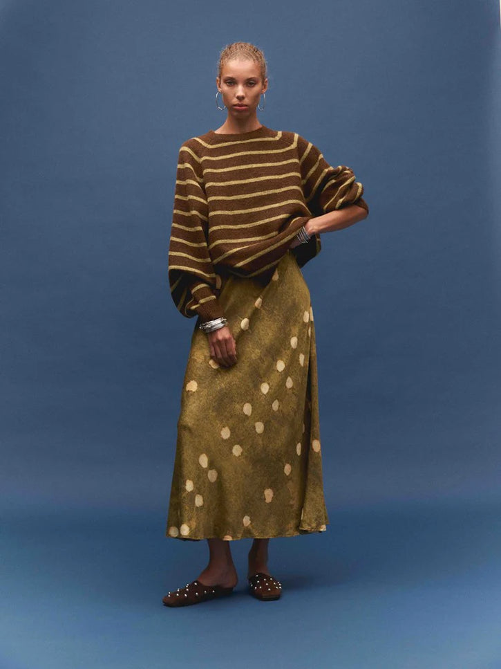 Kinga Csilla Umore Stripe Knit Jumper - Chocolate Brown