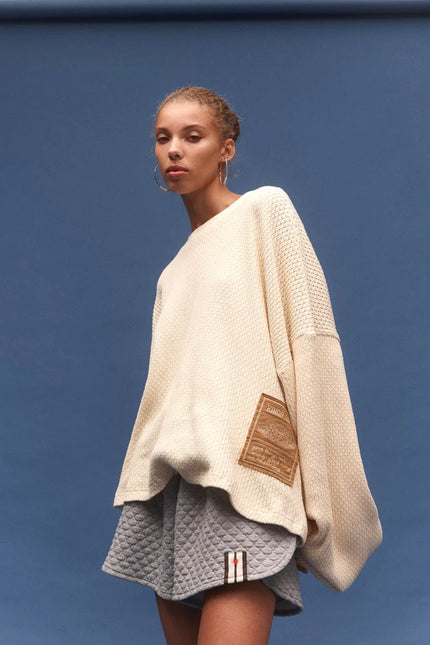 Kinga Csilla Pomiciare Canto Knit Jumper - 100% Cotton - Cream