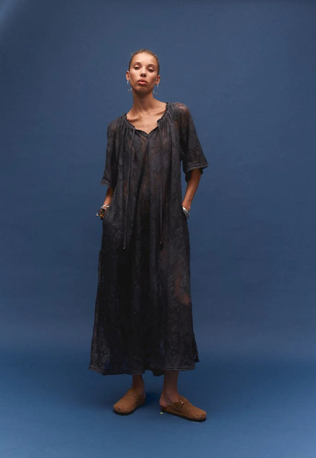 Kinga Csilla Midnight Lace Primavera Maxi Dress