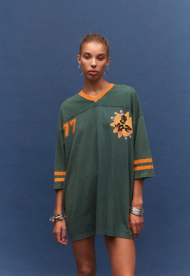 Kinga Csilla 77 Sun Team Tee Dress - Kelly Green/ Orange