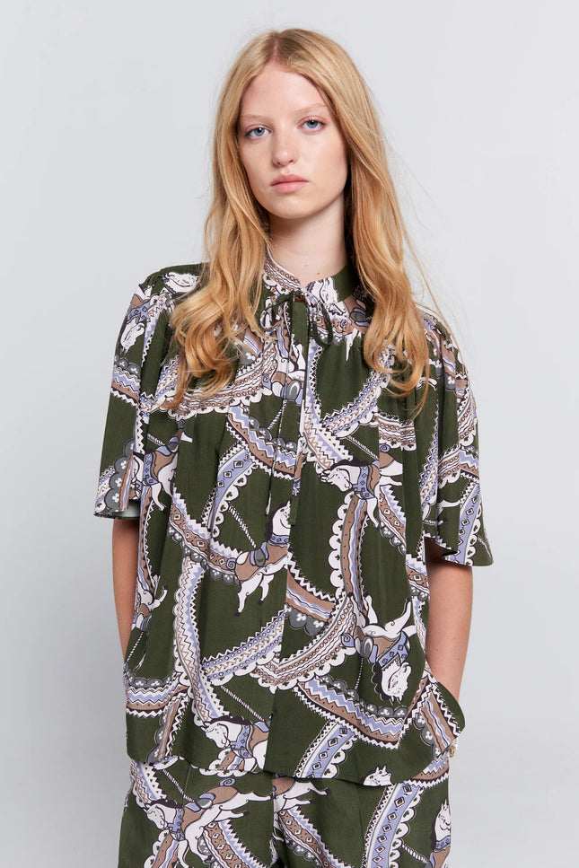 Karen Walker Carousel Shirt - Olive/Multi