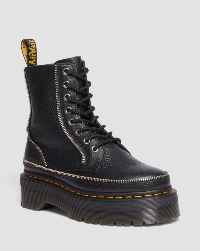 Dr. Martens Jadon Zip 8 eye Boot - Milled Nappa - Black