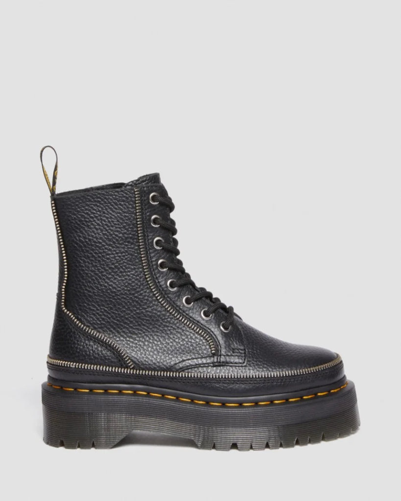 Dr. Martens Jadon Zip 8 eye Boot - Milled Nappa - Black