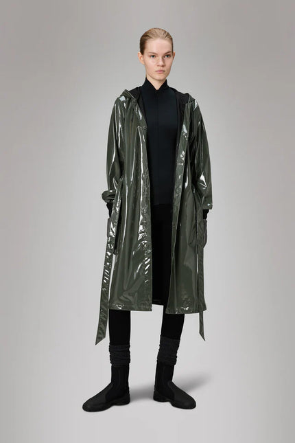 Rains A-Line Longer W Jacket W3 - Swamp