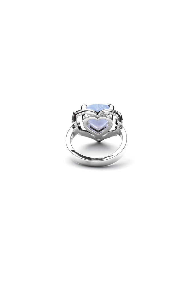 Stolen Girlfriends Club Thorn Bound Heart Ring - Silver/ Blue Lace Agate