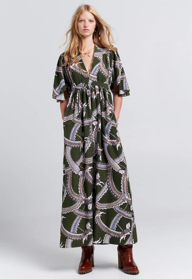 Karen Walker Jamboree Dress - Olive/Multi