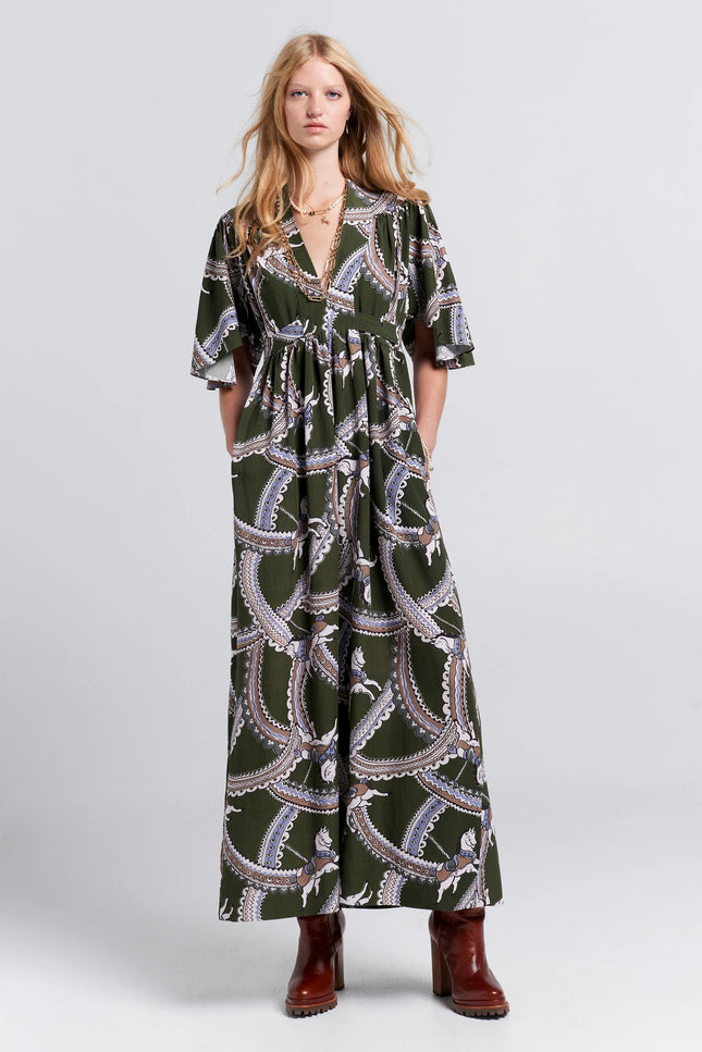 Karen Walker Jamboree Dress - Olive/Multi