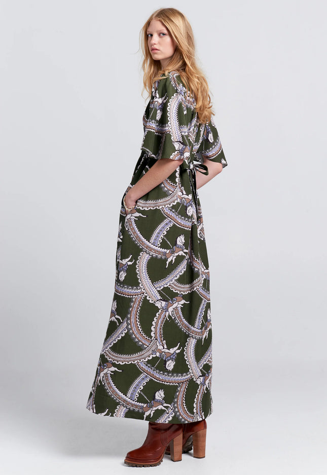 Karen Walker Jamboree Dress - Olive/Multi