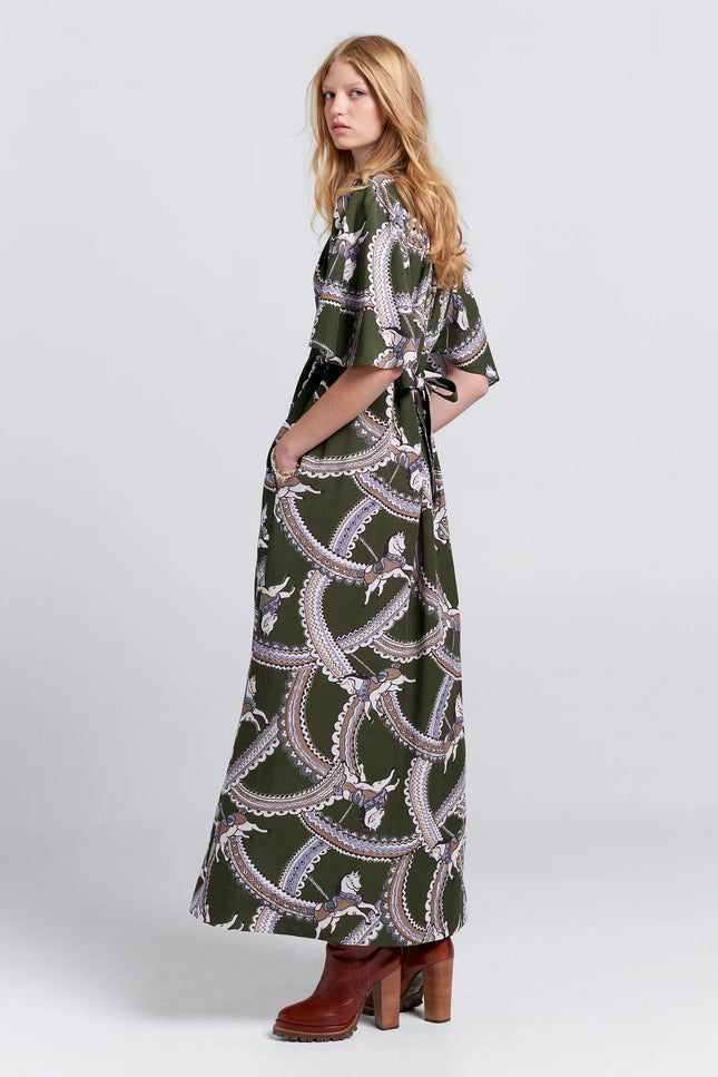Karen Walker Jamboree Dress - Olive/Multi
