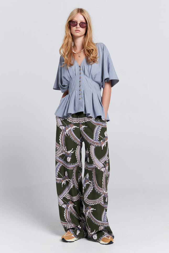 Karen Walker Frontier Trousers - Olive/Multi
