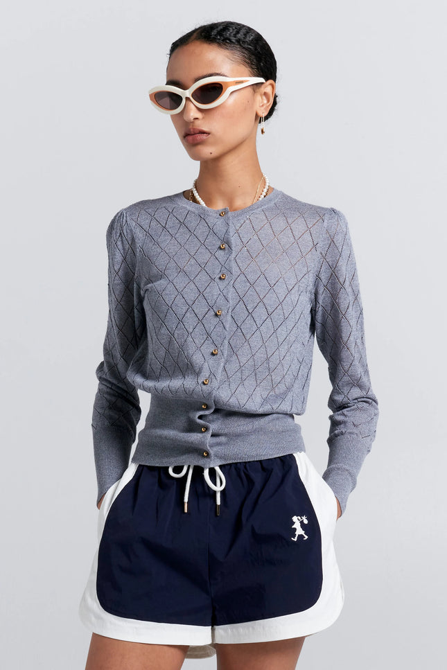 Karen Walker Dash Runaway Shorts - Navy/Off White