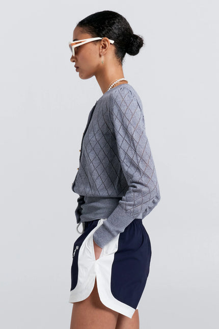 Karen Walker Dash Runaway Shorts - Navy/Off White