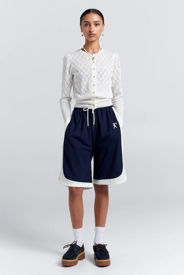 Karen Walker Velocity Runaway Shorts - Navy/Off White