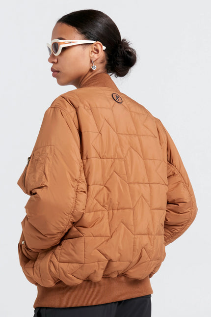 Karen Walker Quilted Bomber Jacket - Dark Tan