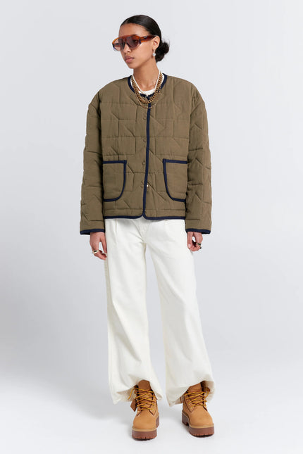 Karen Walker - Quilted Drift Jacket - Khaki/Navy