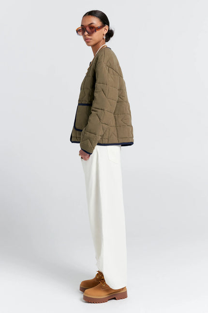 Karen Walker - Quilted Drift Jacket - Khaki/Navy