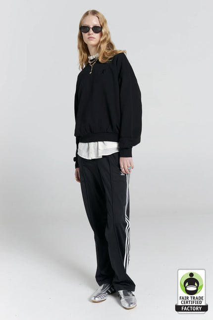 Karen Walker Runaway Girl Organic Cotton Crewneck Sweatshirt - Black