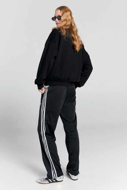 Karen Walker Runaway Girl Organic Cotton Crewneck Sweatshirt - Black