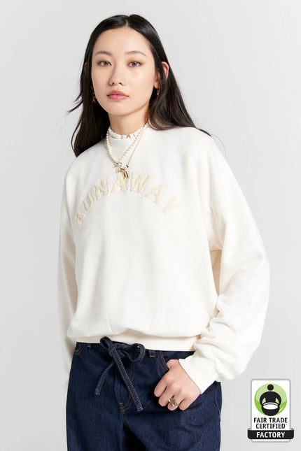 Karen Walker Runaway College Crewneck Sweatshirt - Ecru