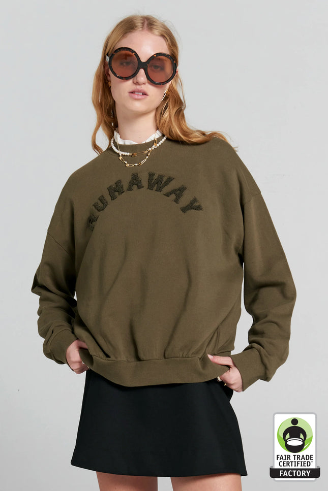 Karen Walker Runaway College Crewneck Sweatshirt - Hunter Green