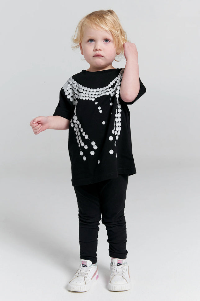 Karen Walker Mini Broken Pearls T-Shirt - Black