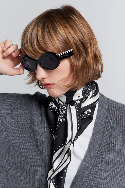 Karen Walker Night Owl Classic Scarf - Black