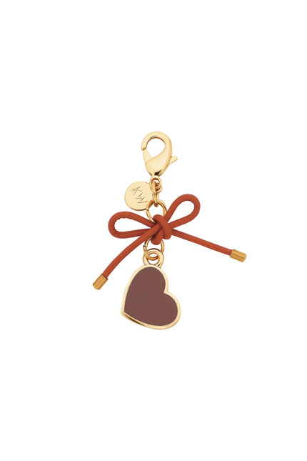 Karen Walker Heart Charm - Gold/Brown